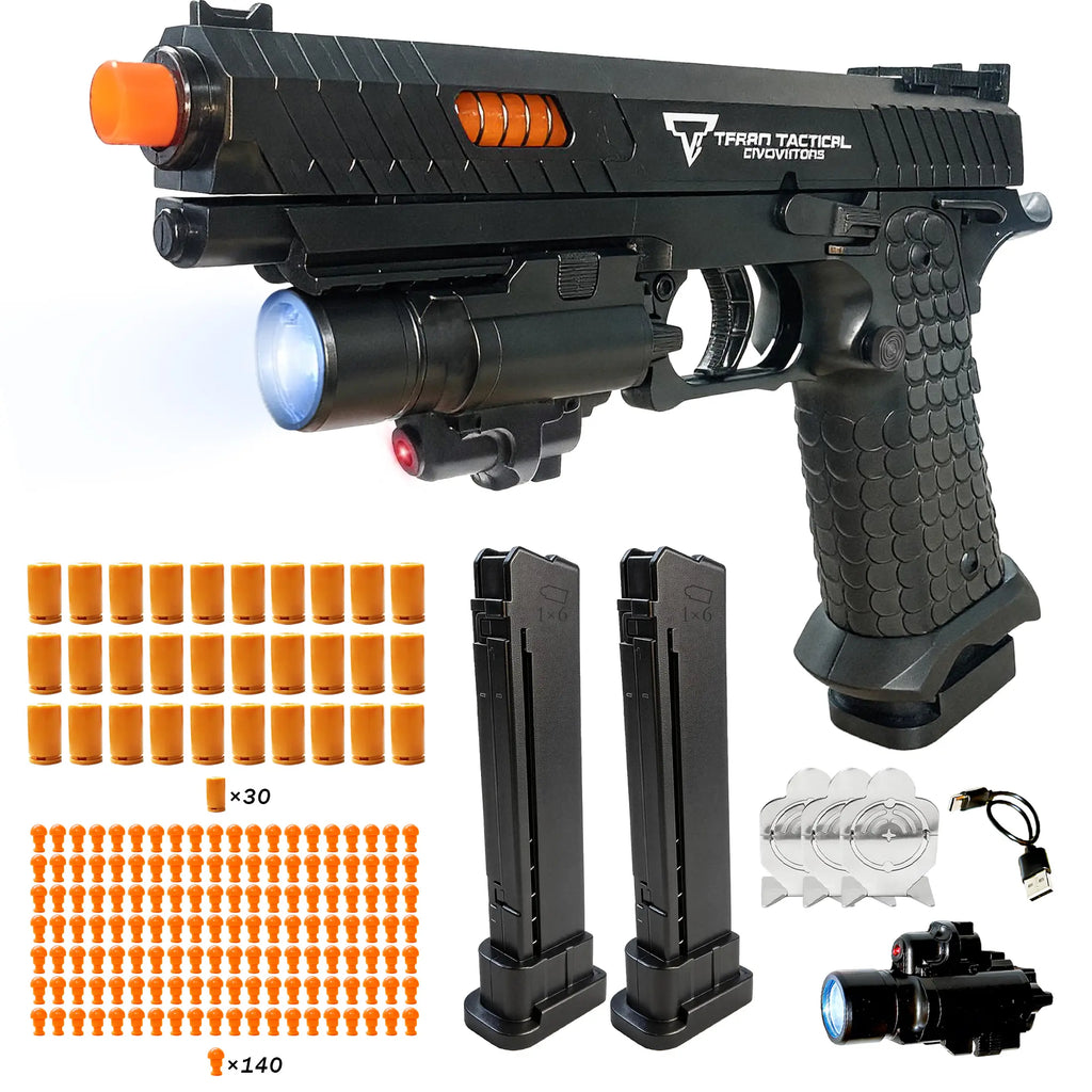 TTI 2011, Automatic Shell Ejecting Toy Gun Pistol, Soft Bullet Toy Gun for Boys, Education Model Realistic Toy Pistol Shooting Game Toys, Birthday Gifts for Kids Eco-Friendly Tactical Ejection Stock Perfect