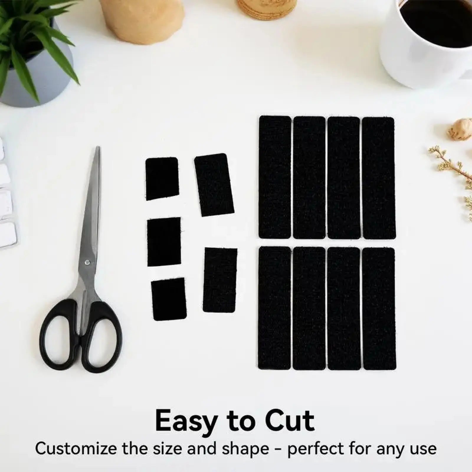 Heavy Duty Waterproof Self-Adhesive Double Sided Hook and Loop Strips, Reusable Mounting Tape for Wall Hanging Picture Frames, Frame Wall Decor, Cable Organizer (Home & Office Use)