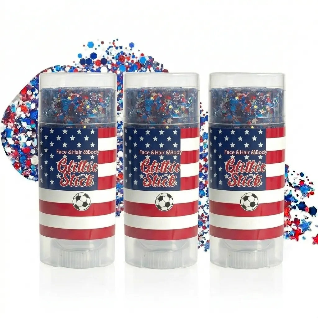 4Th of July Glitter Stick | Red, White & Blue Body & Hair Sparkle for Independence Day Party, Festival & Fun Holiday Look