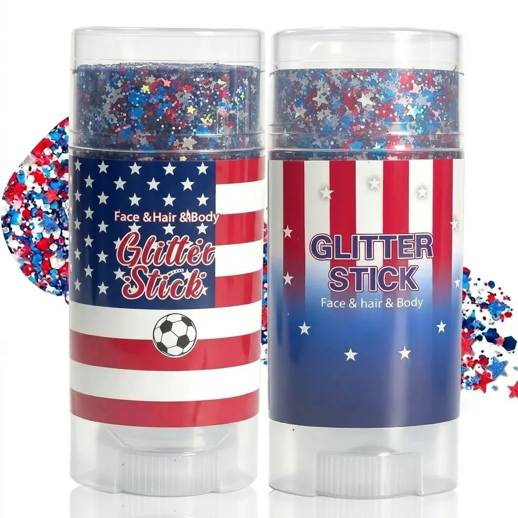 4Th of July Glitter Stick | Red, White & Blue Body & Hair Sparkle for Independence Day Party, Festival & Fun Holiday Look