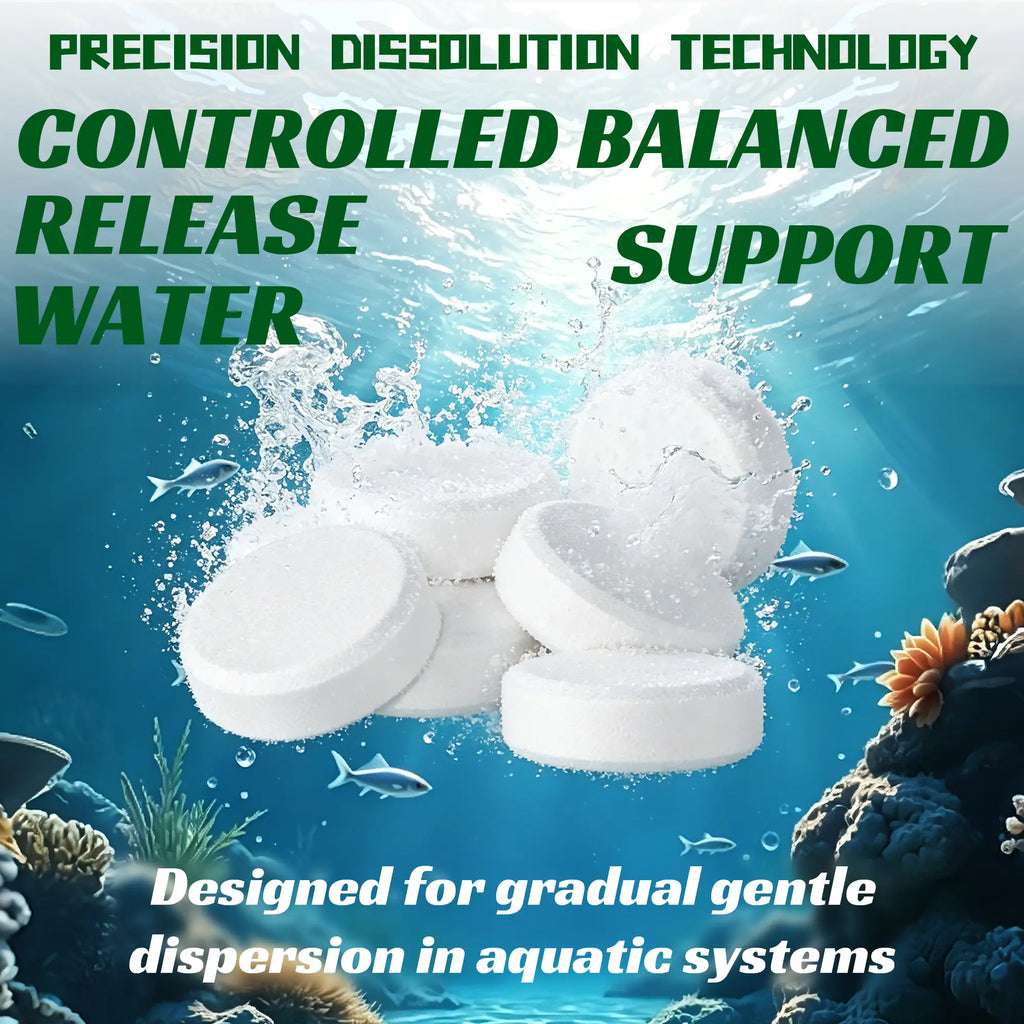 Aquarium Water Purification Tablets, Water Quality Dedicated to Clean Deodorizing Algae Stains Sludge Clear Fish Pond Aquarium Water Purification Tablets for Fish Pond Cleaner Eliminates Cloudy Substances Safely Removes Algae Stains