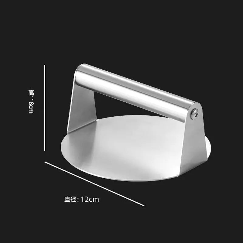 Stainless Steel Burger Press 4.72" round Smash Burger Press- Pro Non-Stick Burger Smasher for Blackstone/Flat Top Grill, Perfect for Burgers, Bacon | Dishwasher Safe Grill Press