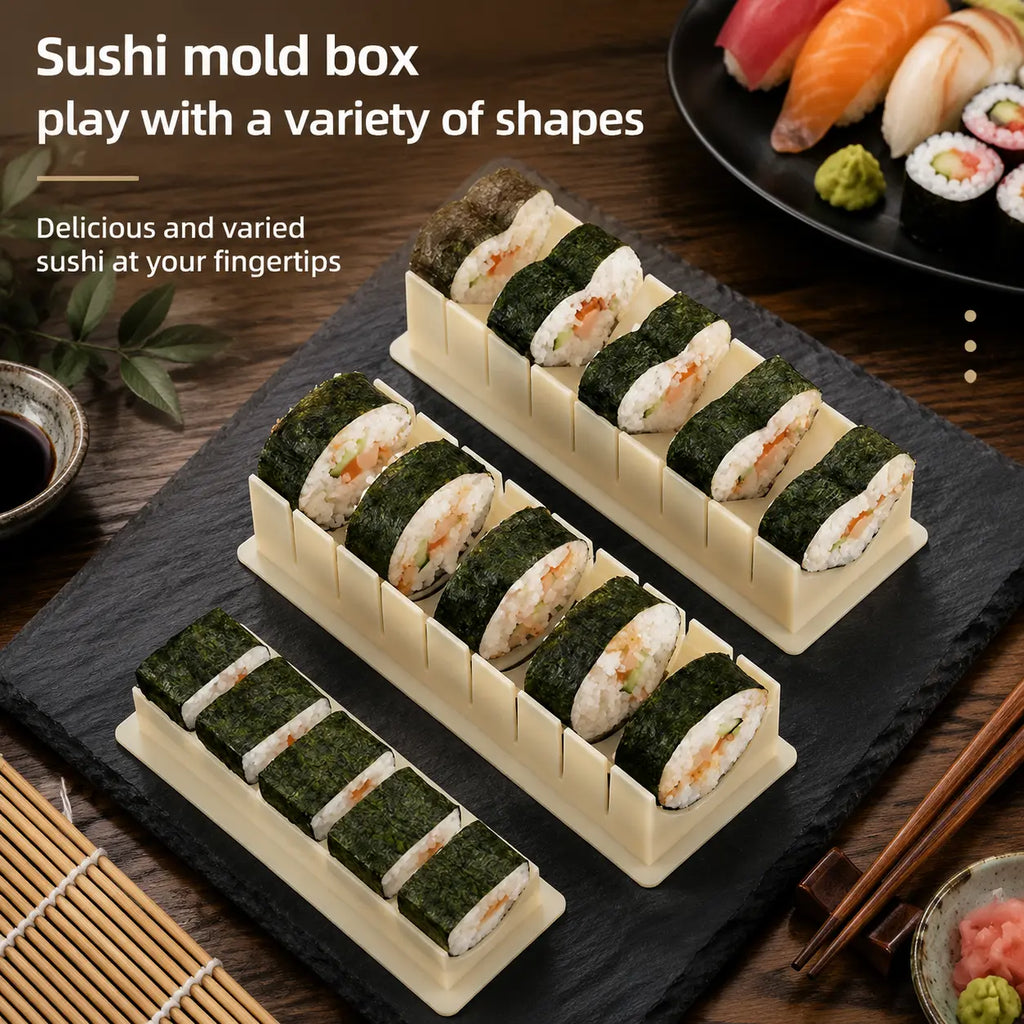Sushi Mold Household Sushi Tool Set with Seaweed Rice Roll Maker and Nori Complete Kit for Easy Home Cooking