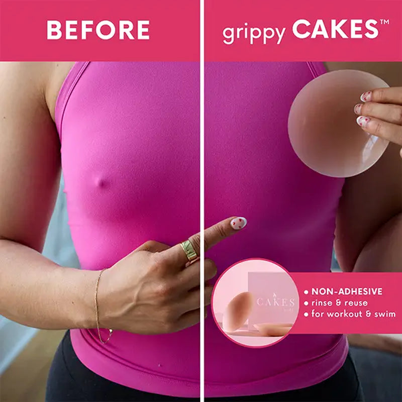 CAKES Body - VIRAL Non-Adhesive Nip Covers - NO GLUE or ADHESIVE - 100% Silicone - Seamless Inserts for Workout & Swim - Rinse & Reuse