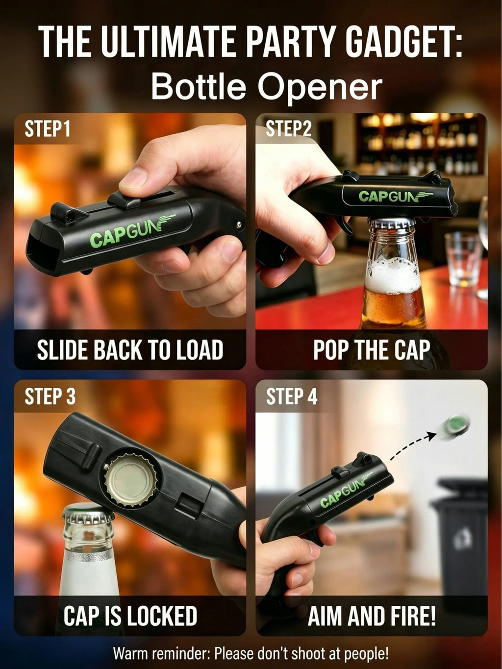 Stainless Steel & ABS Plastic Spring Mechanism Bottle Opener, Kitchen & Bar Utensil, Fun Gifts for Family Gatherings & Father’S Day (Red-Black)