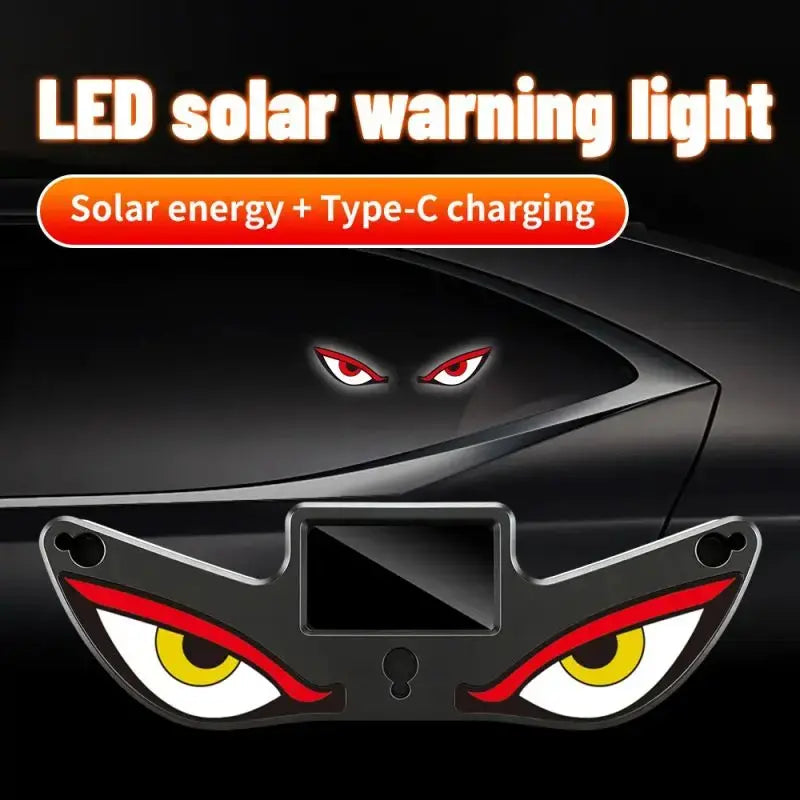 Summervibes Car Rear Window Dynamic LED Display – Vampire Devil Eye Emoji Panel, Auto Decorative Light