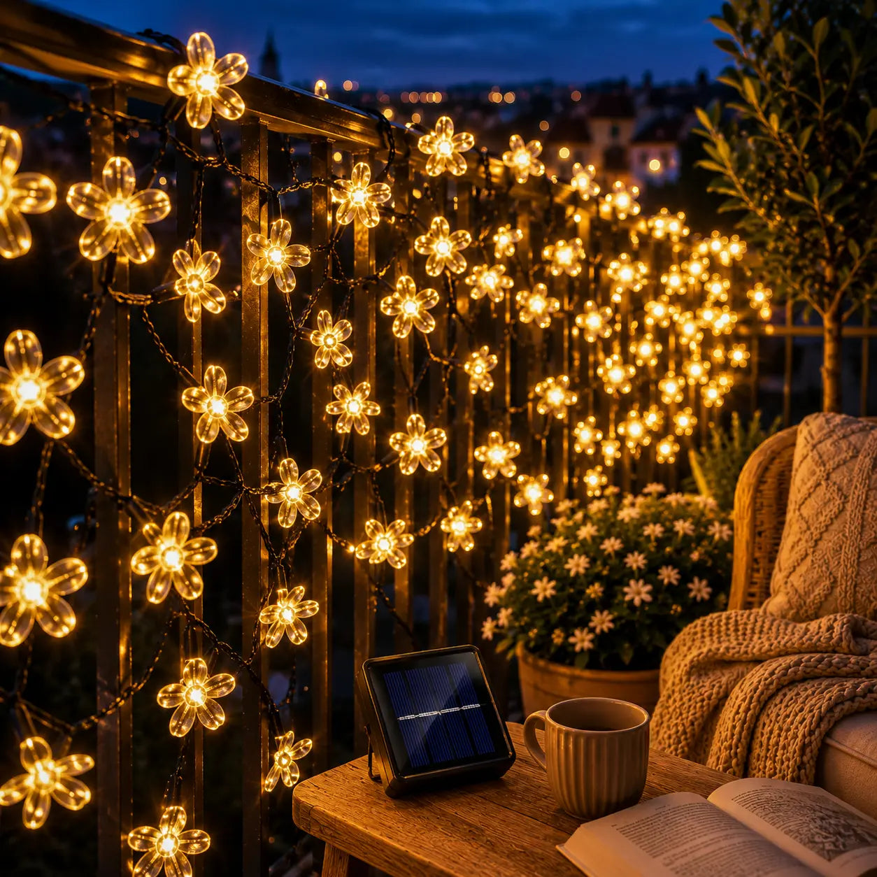 Solar Honey Bee String Lights - Waterproof Solar Outdoor Lights for Kitchen Window, Backyard Decor, and Outdoor Dining Bistro Atmosphere