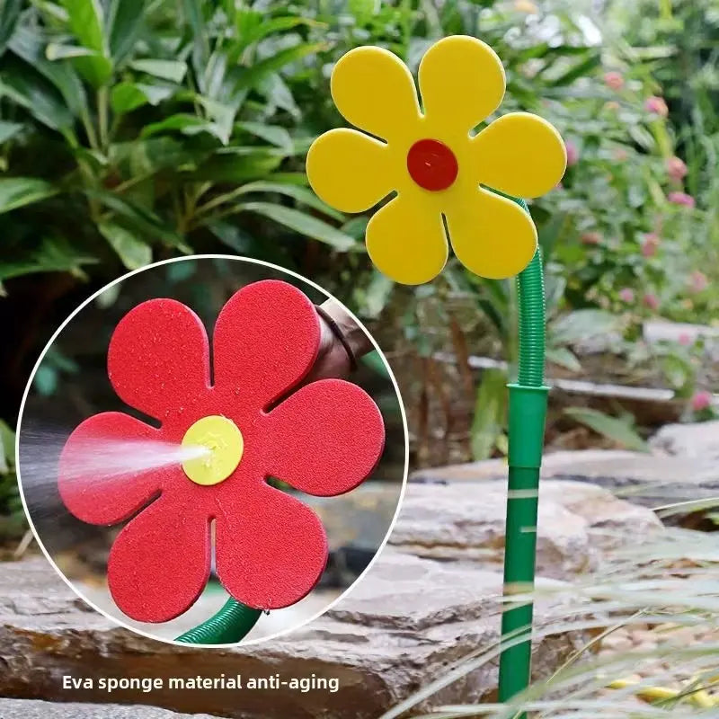 Crazy Dancing Sunflower Sprinkler, 360° Auto Rotating, Quick Hose Attach, Outdoor Water Toy, Cools Kids & Pets, Summer Fun