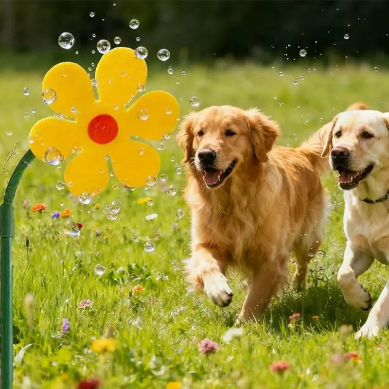 Crazy Dancing Sunflower Sprinkler, 360° Auto Rotating, Quick Hose Attach, Outdoor Water Toy, Cools Kids & Pets, Summer Fun