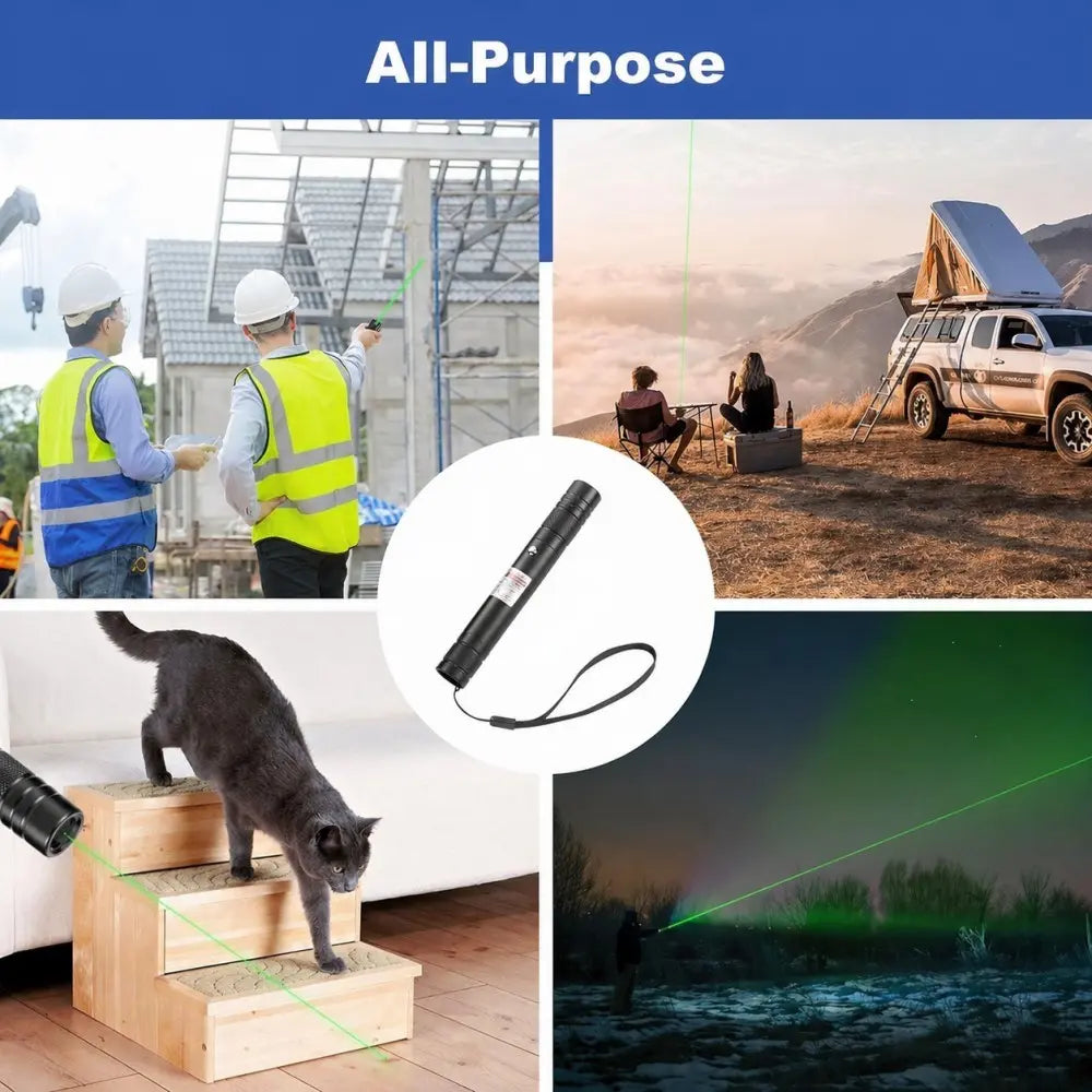 High-Power Laser Pointer with Visible Beam, Long-Range Visible Light, Ideal for Night Use and Outdoor Activities, Durable Design, Handheld Laser Pen, Rechargeable Laser Pointer