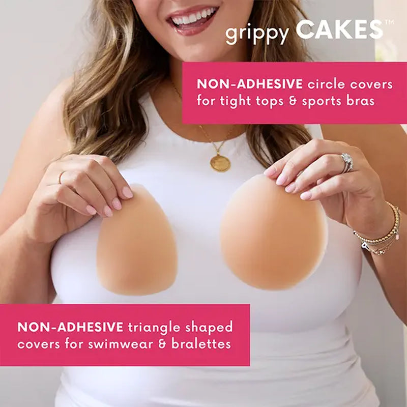CAKES Body - VIRAL Non-Adhesive Nip Covers - NO GLUE or ADHESIVE - 100% Silicone - Seamless Inserts for Workout & Swim - Rinse & Reuse