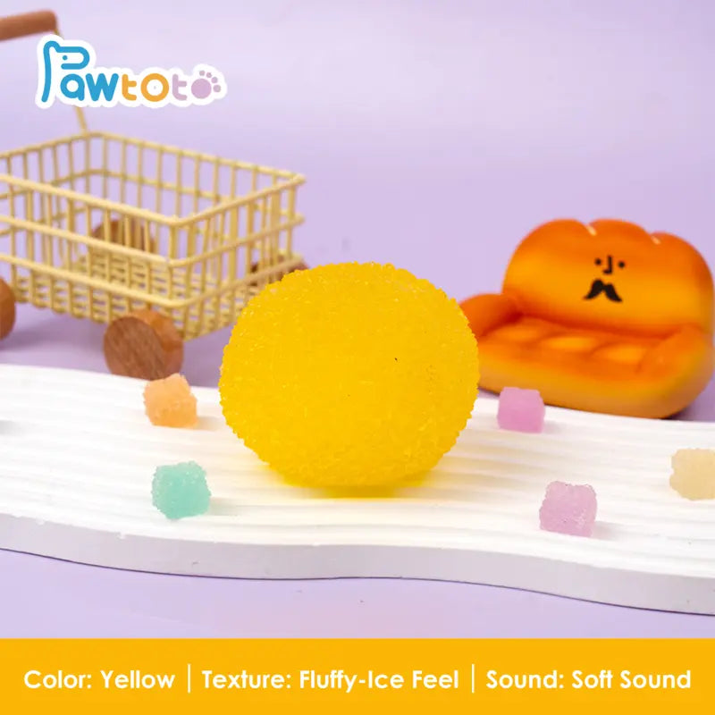 Pawtoto Handcrafted Crystal Mochi Ball Squishy Toy Handmade TPR Soft Stress Relief Fidget Sensory Grippie Set for Relaxation and Gift Giving