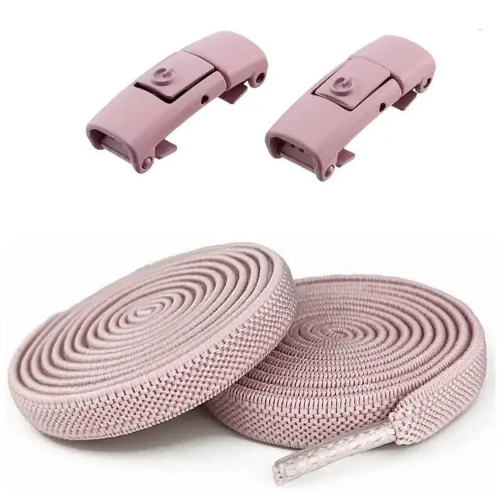 Adjustable Elastic No-Tie Shoelaces Set, 39.37" Length, Comfortable for Men & Women with Metal Lock Tips Outdoorfun