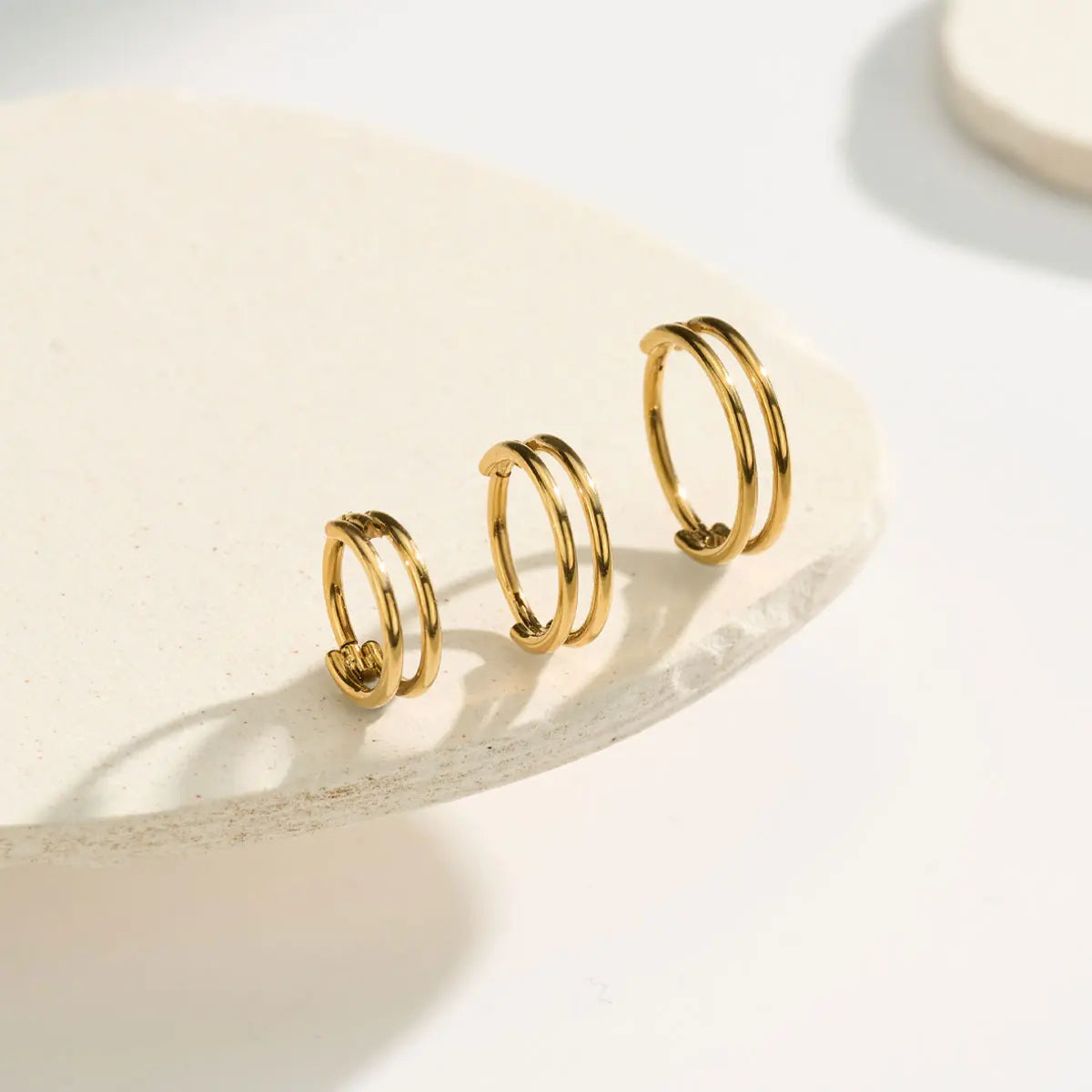 Oufer 20G Plain Daily Hinged Segment Double Hoop Nose Rings 316L Stainless Steel