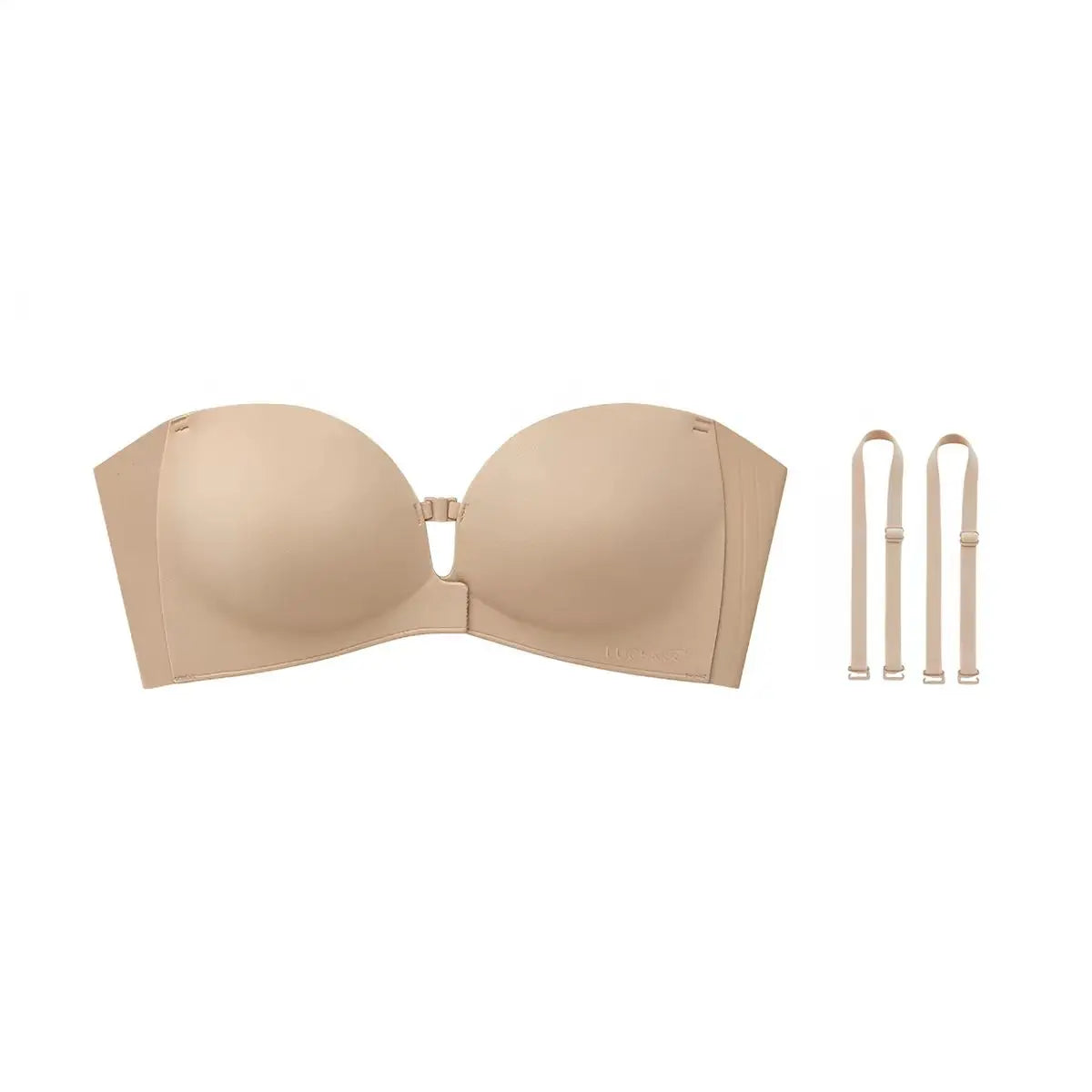 LUCKMEEY Womens Strapless Front Closure Bra Push up Padded Add Cup Non Slip Wireless Supportive Seamless Comfortable Tube Jelly Bra a B C Cup#Summervibe