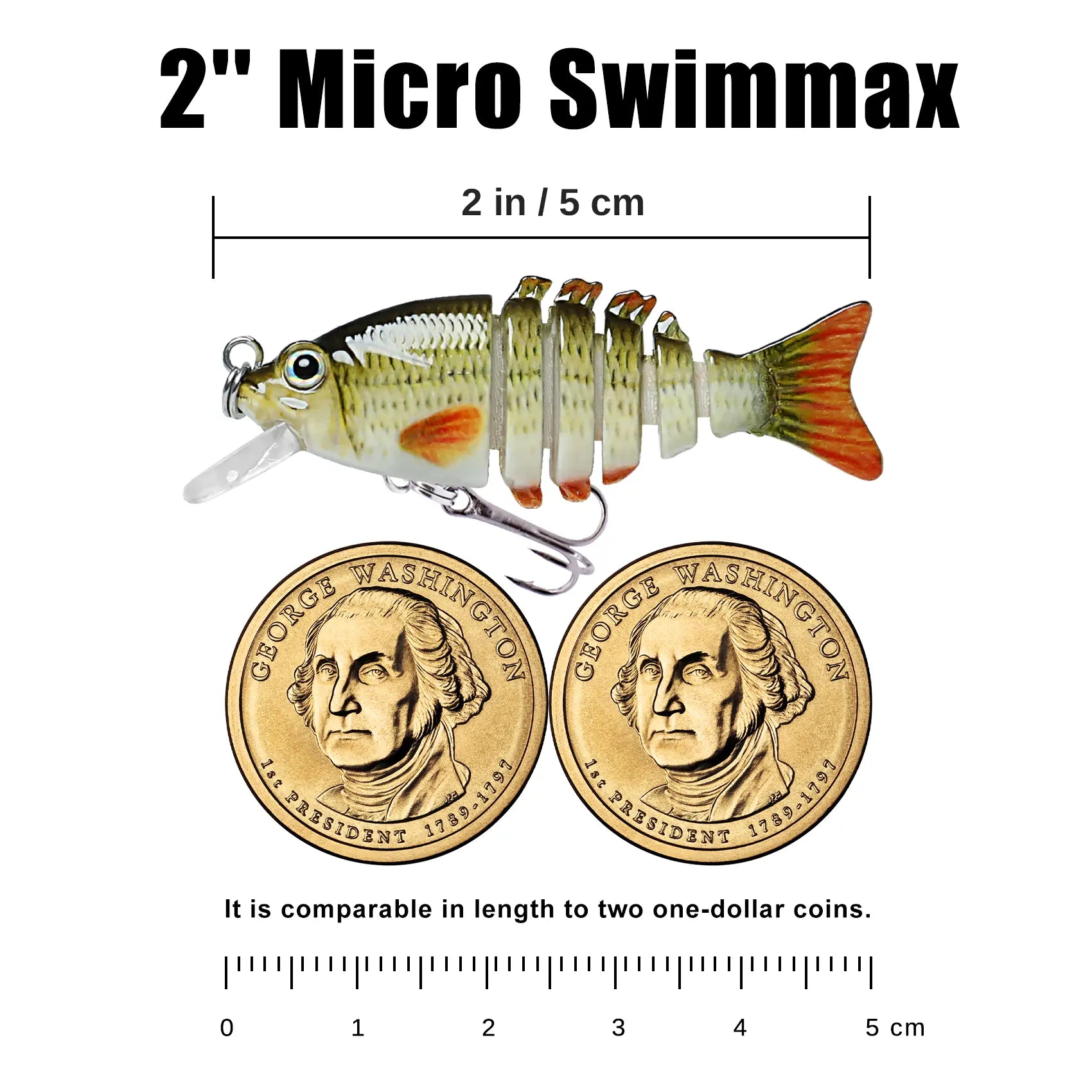 TRUSCEND Easy Catch Swimmax Lures with BKK Hooks 3D Realistic Eyes ABS Material 6 Segments for Bass Trout Walleye Ultra Sharp Treble Hooks Lifelike Fishing Baits