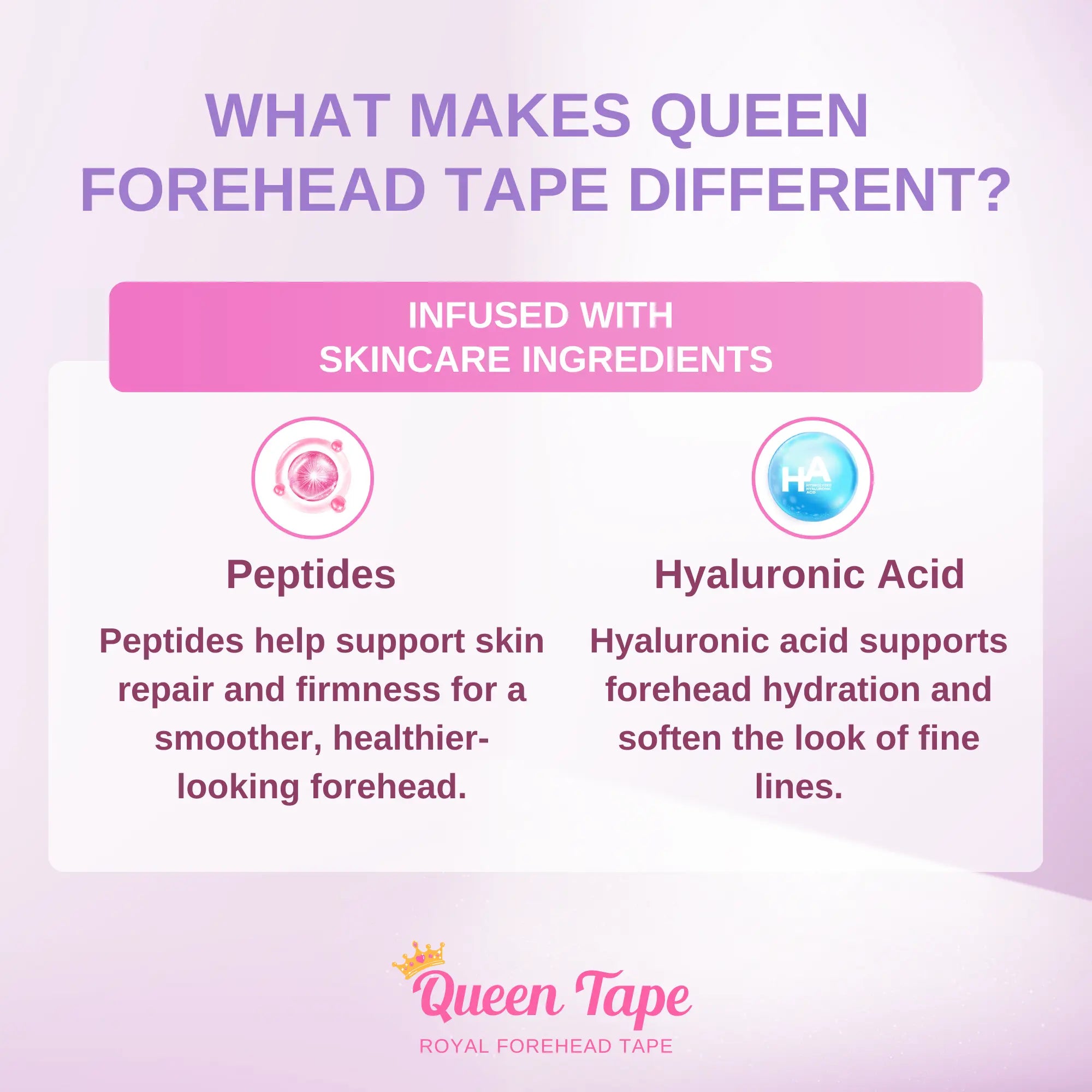 Queen Royal Forehead Tape – Wrinkle Smoothing Overnight Forehead Tape Skincare Infused Anti-Aging - Smooth Forehead, 11'S, Crows Feet, (20 PCS)