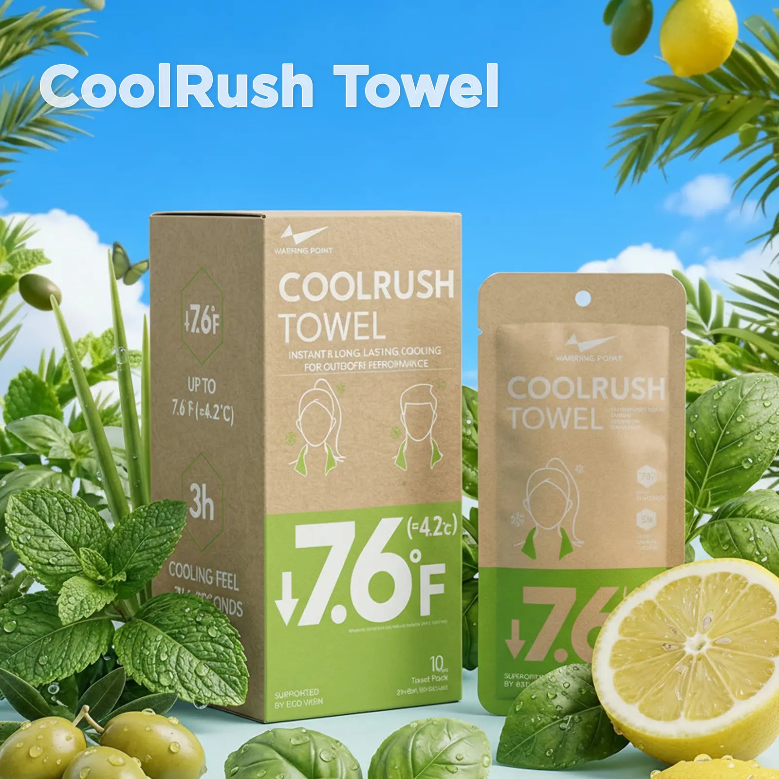 [Summer Launch Special] Coolrush Towel for Hot Weather –Instant & Long-Lasting Cooling for Outdoor Performance, No Rinse Large Cooling Body Wipe, Must Have for Summer Travel, Cruise, Concert, Rave, Lake, Gardening & Daily Use