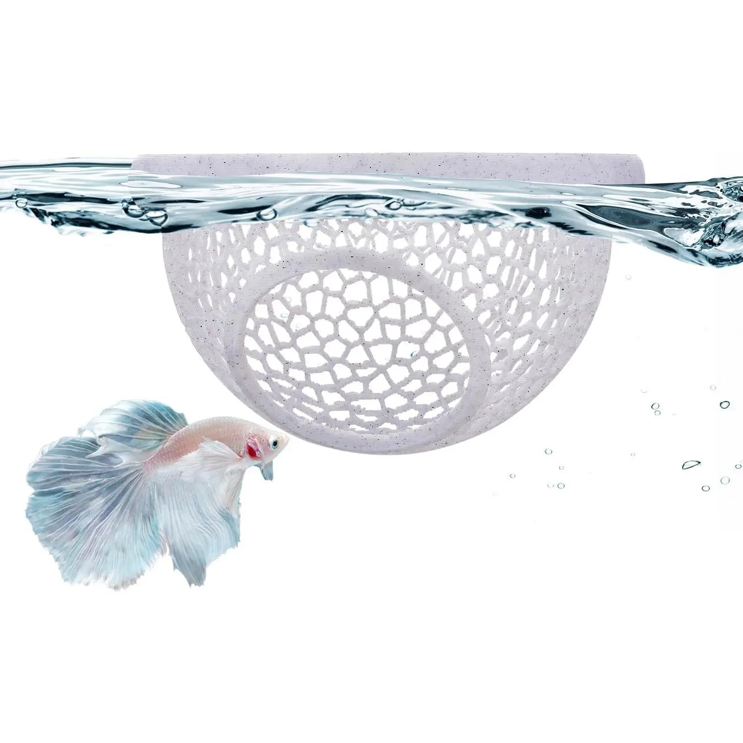 Floating Betta & Shrimp Cave - Printed Aquarium Hammock, Feeder & Rest Spot - Floating Betta Log & Cave Decor for Nano Tanks, Corydoras, Shrimp & Small Fish - Safe PLA, Pending