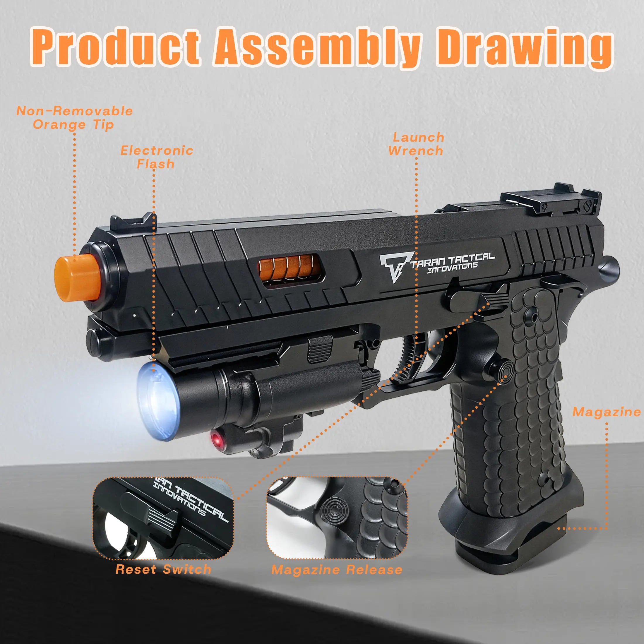 TTI 2011, Automatic Shell Ejecting Toy Gun Pistol, Soft Bullet Toy Gun for Boys, Education Model Realistic Toy Pistol Shooting Game Toys, Birthday Gifts for Kids Eco-Friendly Tactical Ejection Stock Perfect