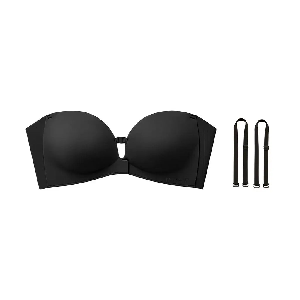 LUCKMEEY Womens Strapless Front Closure Bra Push up Padded Add Cup Non Slip Wireless Supportive Seamless Comfortable Tube Jelly Bra a B C Cup#Summervibe