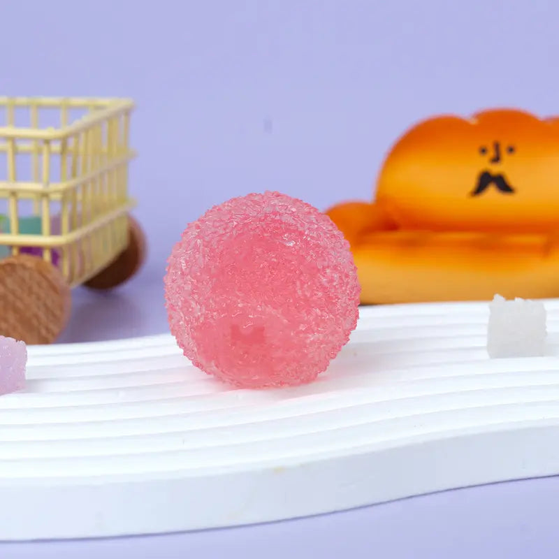 Pawtoto Handcrafted Crystal Mochi Ball Squishy Toy Handmade TPR Soft Stress Relief Fidget Sensory Grippie Set for Relaxation and Gift Giving