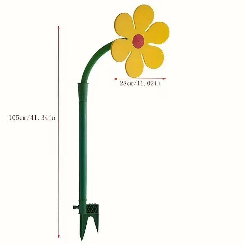 Crazy Dancing Sunflower Sprinkler, 360° Auto Rotating, Quick Hose Attach, Outdoor Water Toy, Cools Kids & Pets, Summer Fun