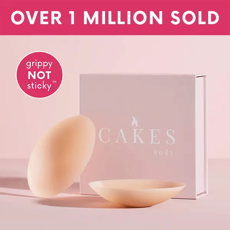 CAKES Body - VIRAL Non-Adhesive Nip Covers - NO GLUE or ADHESIVE - 100% Silicone - Seamless Inserts for Workout & Swim - Rinse & Reuse