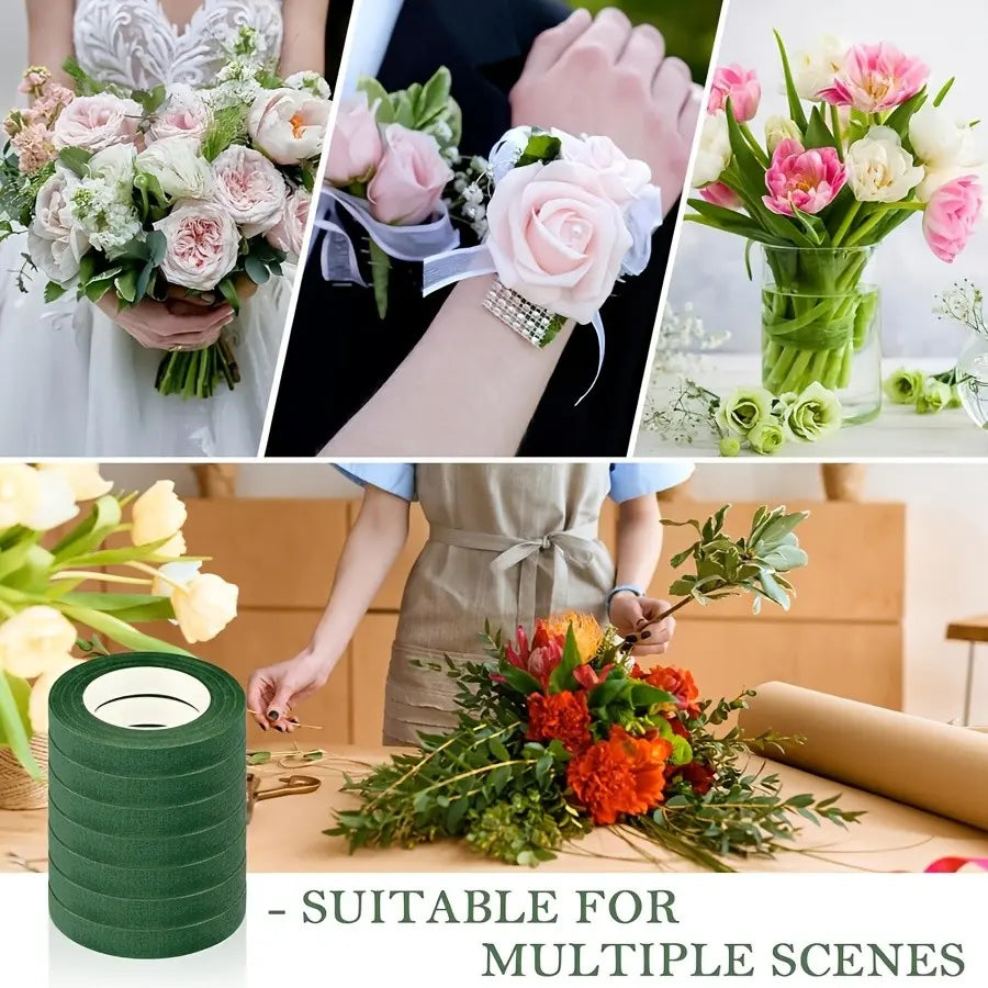 4 Rolls Floral Tape, Garden Packaging Film, Flower Bouquet Wrapping, Plant Stem Wrap, Craft Supplies, Artificial Flowers, DIY Decorations