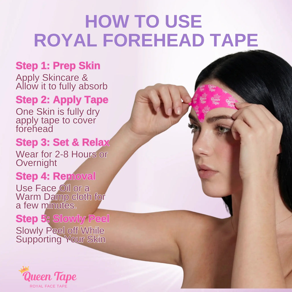 Queen Royal Forehead Tape – Wrinkle Smoothing Overnight Forehead Tape Skincare Infused Anti-Aging - Smooth Forehead, 11'S, Crows Feet, (20 PCS)