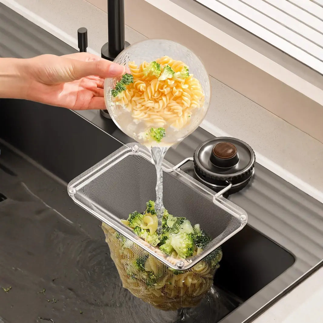 AIR U Suction Sink Strainer Holder with 50Pcs Food Catcher Filters No More Clogged Drains for RV Apartment Bathroom Kitchen Commercial Rotary Installation