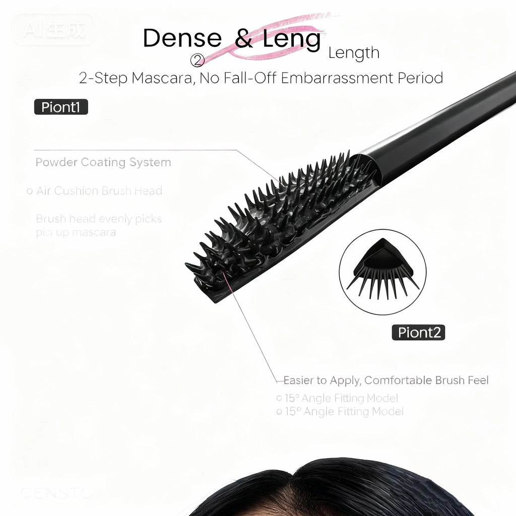 Mascara – Waterproof & Volumizing, Helps Curl Lashes