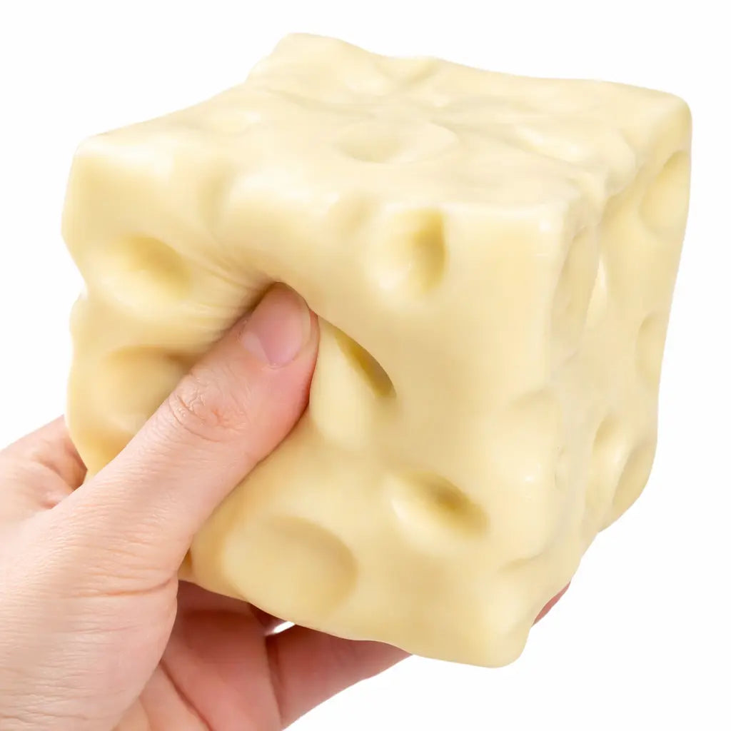 Cheese Squeeze Toy 2 Styles Slow Rebound High Toughness Stress Relief Fidget Toy for Adults Party Favors Soft Sensory Toy Portable Relaxation Gift Cute Cheese Shape Pinch Toy