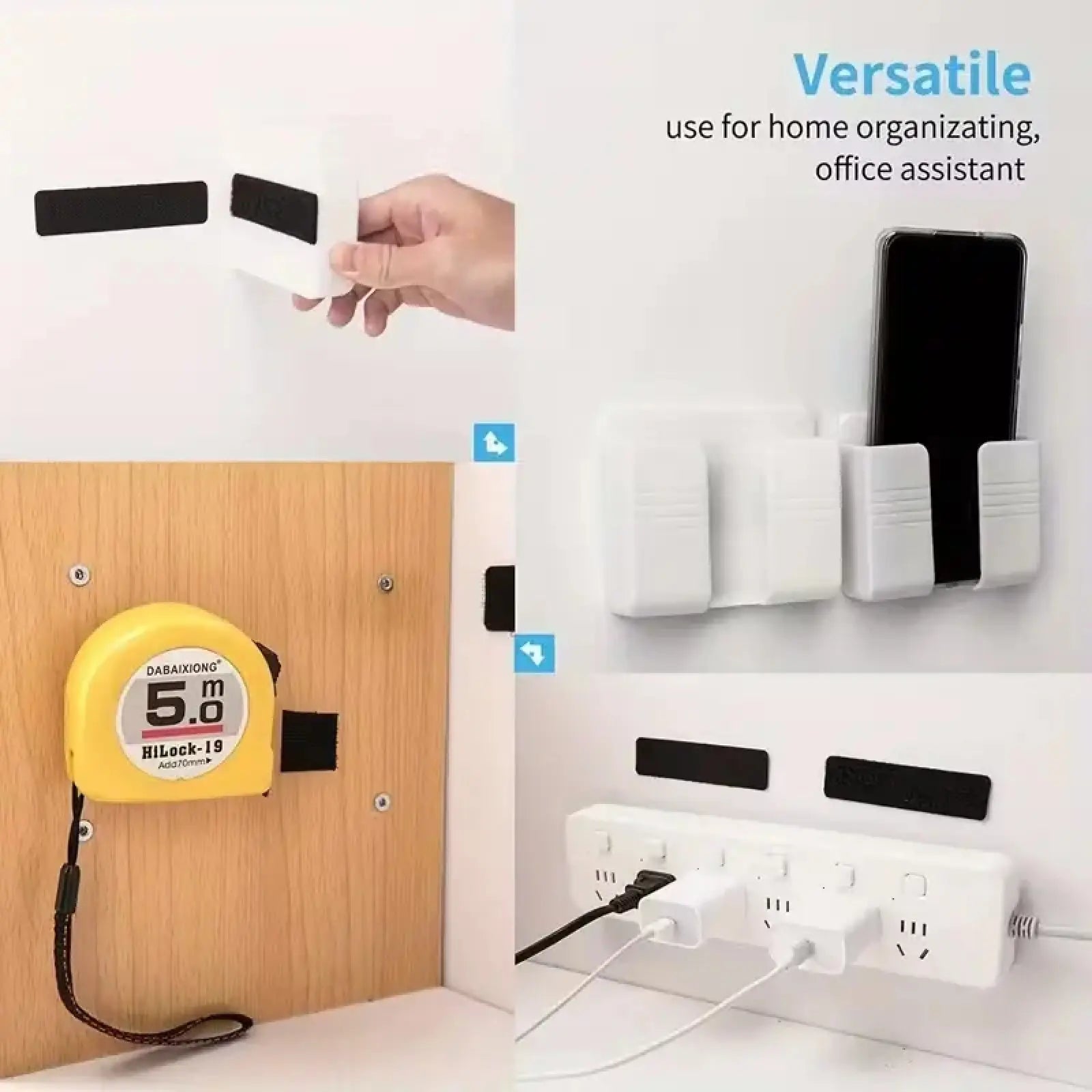Heavy Duty Waterproof Self-Adhesive Double Sided Hook and Loop Strips, Reusable Mounting Tape for Wall Hanging Picture Frames, Frame Wall Decor, Cable Organizer (Home & Office Use)