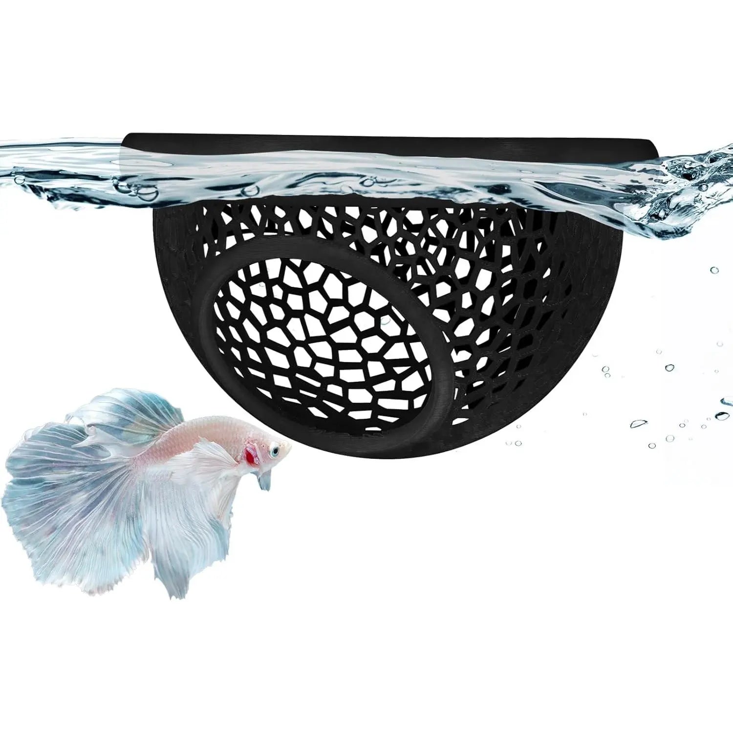 Floating Betta & Shrimp Cave - Printed Aquarium Hammock, Feeder & Rest Spot - Floating Betta Log & Cave Decor for Nano Tanks, Corydoras, Shrimp & Small Fish - Safe PLA, Pending
