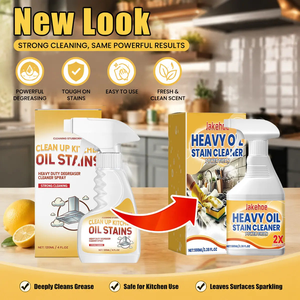Heavy Duty Degreaser Cleaner Spray for Kitchen, Household, Oven, Stove, Range Hood,Household Kitchen Cleaners