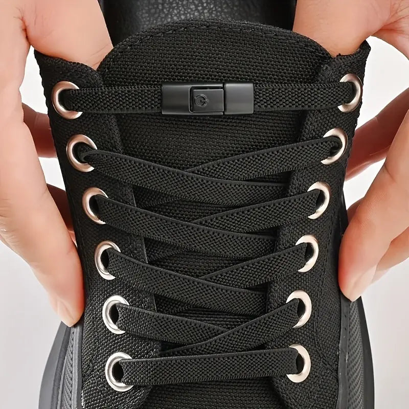 Adjustable Elastic No-Tie Shoelaces Set, 39.37 Inches Long, Comfortable Design for Men and Women, Includes Metal Lock Tips