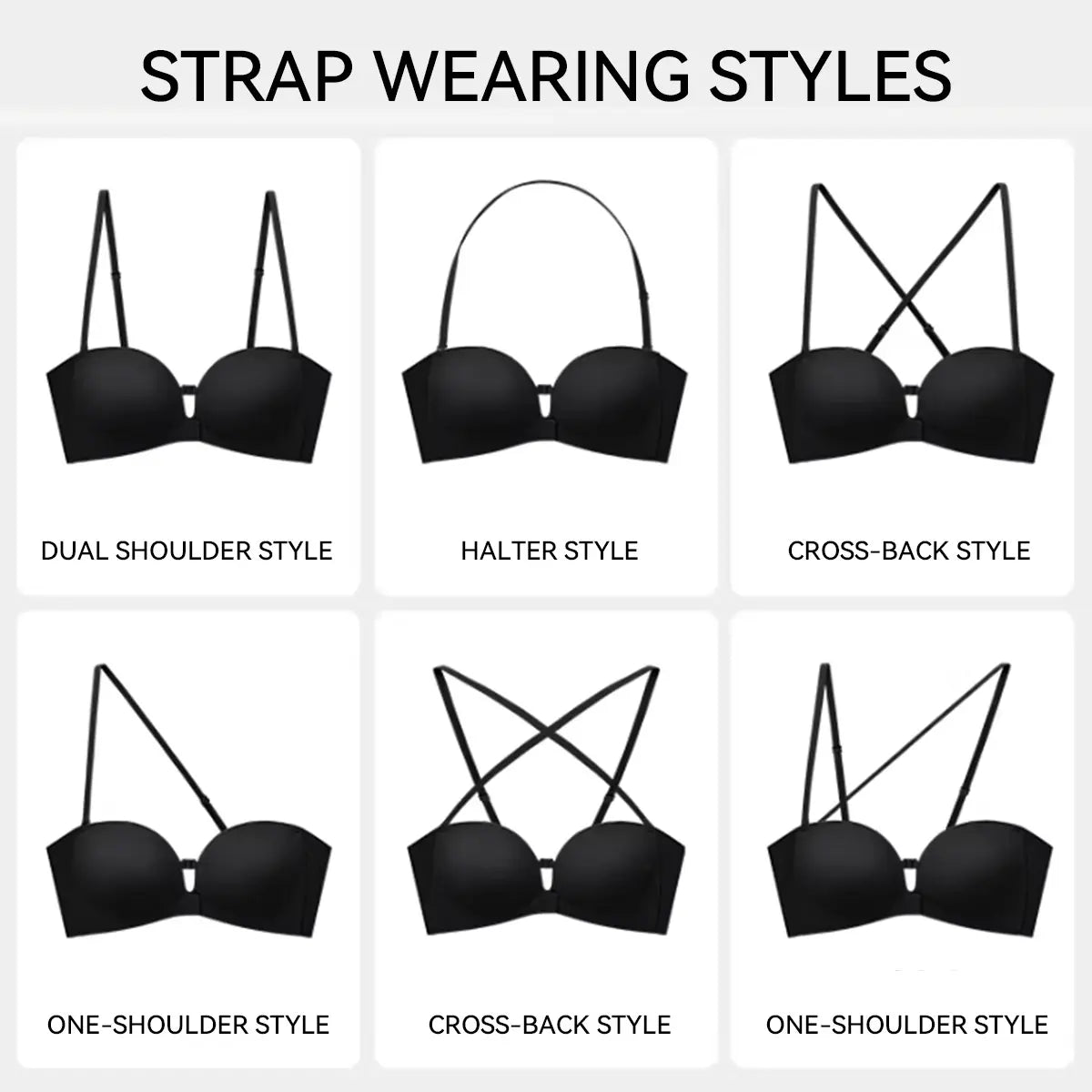 LUCKMEEY Womens Strapless Front Closure Bra Push up Padded Add Cup Non Slip Wireless Supportive Seamless Comfortable Tube Jelly Bra a B C Cup#Summervibe