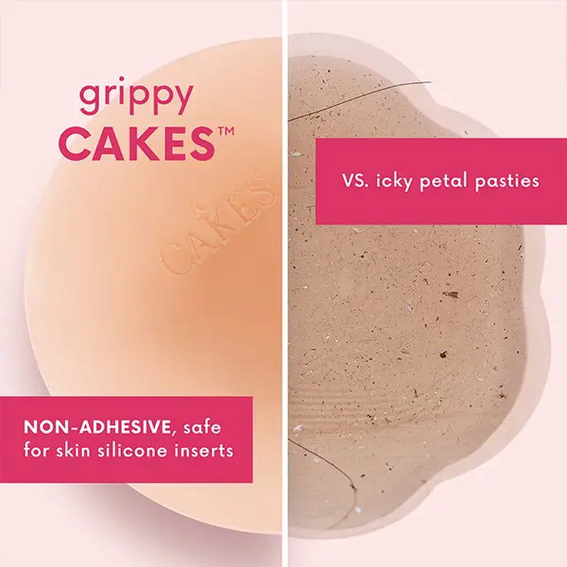 CAKES Body - VIRAL Non-Adhesive Nip Covers - NO GLUE or ADHESIVE - 100% Silicone - Seamless Inserts for Workout & Swim - Rinse & Reuse