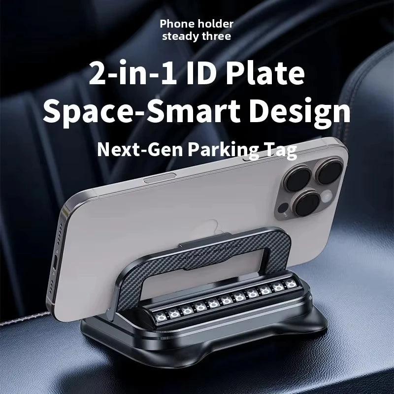 New Car Phone Mount for Car 360° Rotatable Dashboard Horizontal & Vertical Viewing Cell Phone Holder Car Temporary Parking Card