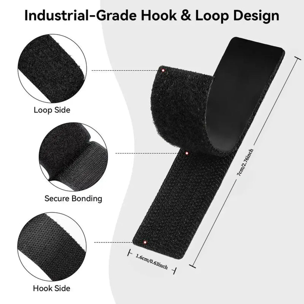 Heavy Duty Waterproof Self-Adhesive Double Sided Hook and Loop Strips, Reusable Mounting Tape for Wall Hanging Picture Frames, Frame Wall Decor, Cable Organizer (Home & Office Use)