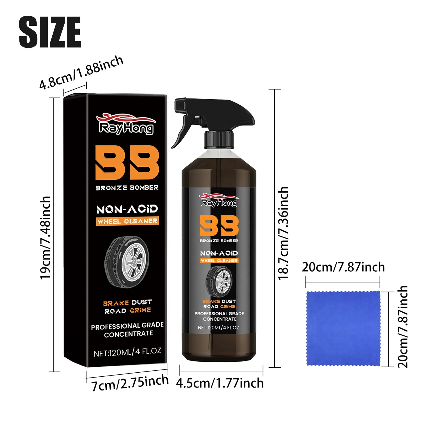 Automotive Rust Remover Spray 120ML – Fast-Acting Iron & Rust Cleaner for Wheels, Rims & All Metal Surfaces – Premium Car Detailing Chemicals, Safe for Most Automotive Finishes, Cars & Motorcycles
