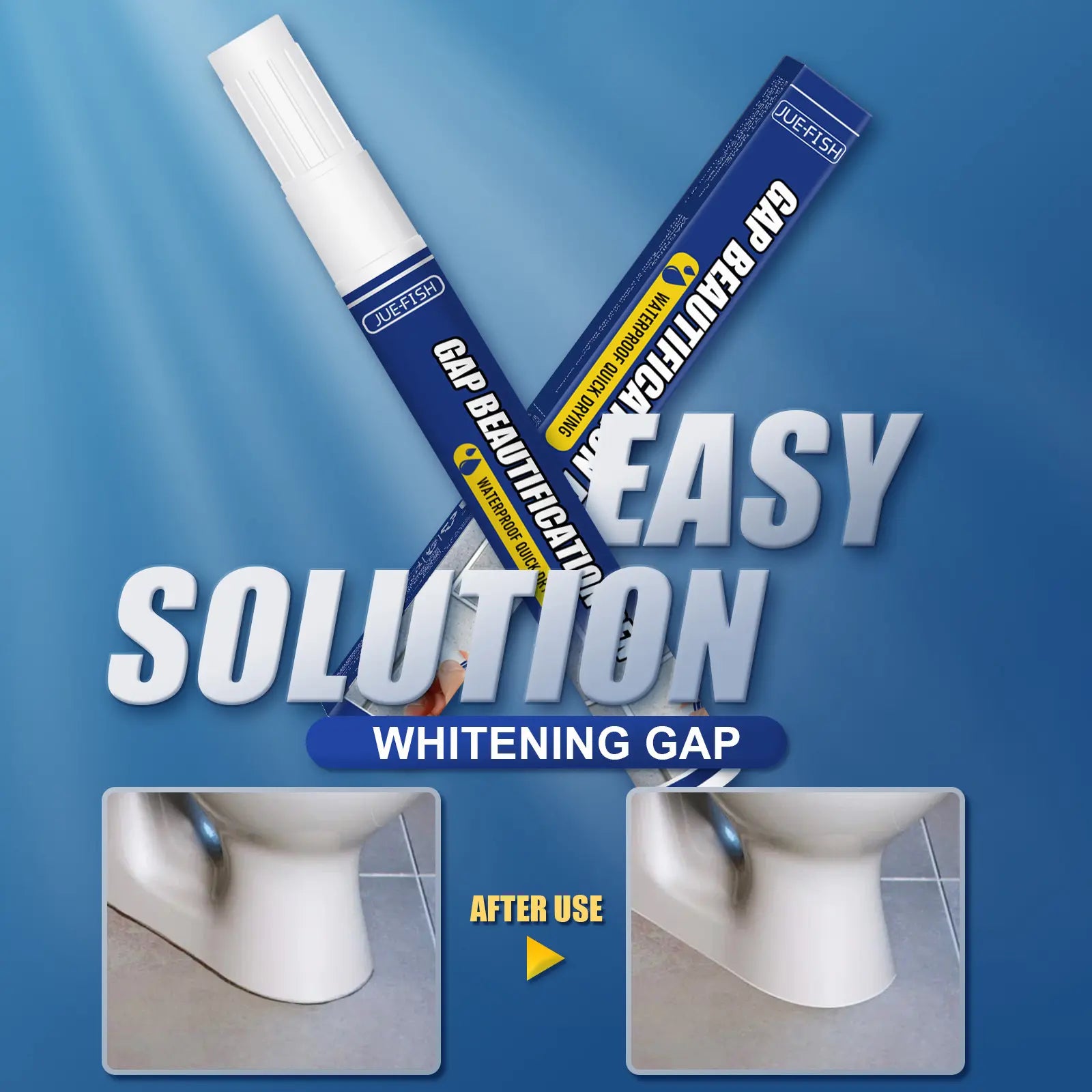 #Fathersdaygift JUE FISH Grout Pen – Tile Gap Repair Marker for Floor & Wall Cracks, Waterproof Tile Grout Filler for Bathroom, Kitchen, Living Room & Bedroom, Wear Resistant, Quick Dry, Long Lasting & Easy DIY Home Tile Restoration Repair