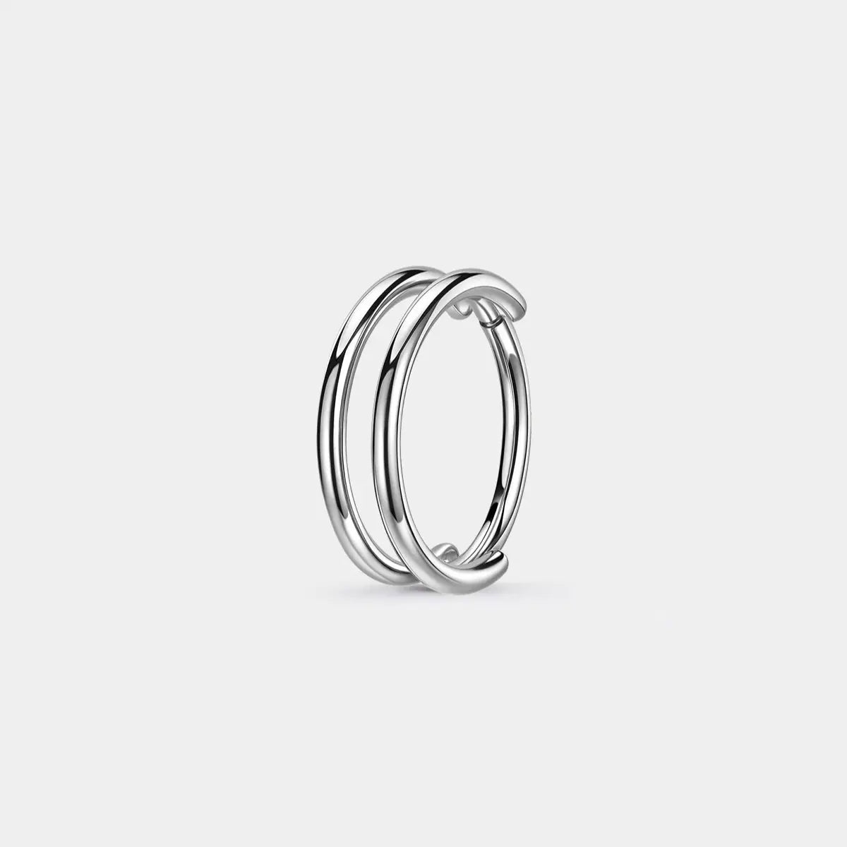 Oufer 20G Plain Daily Hinged Segment Double Hoop Nose Rings 316L Stainless Steel