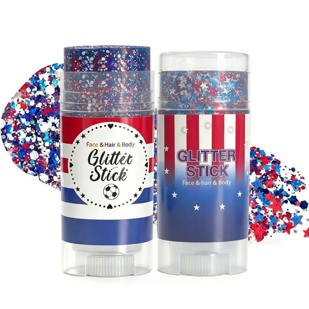 4Th of July Glitter Stick | Red, White & Blue Body & Hair Sparkle for Independence Day Party, Festival & Fun Holiday Look