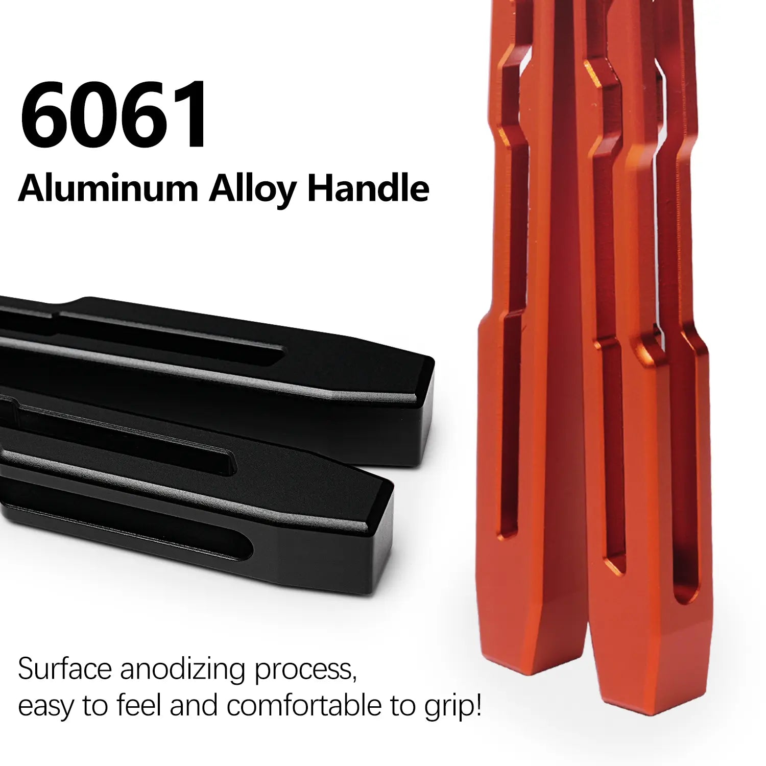 TGZUO Black & Orange Bladeless Aluminum Alloy Butterfly Trainer LG07 - Cool Manual Toy & Portable Folding EDC Tool for Outdoor Use
