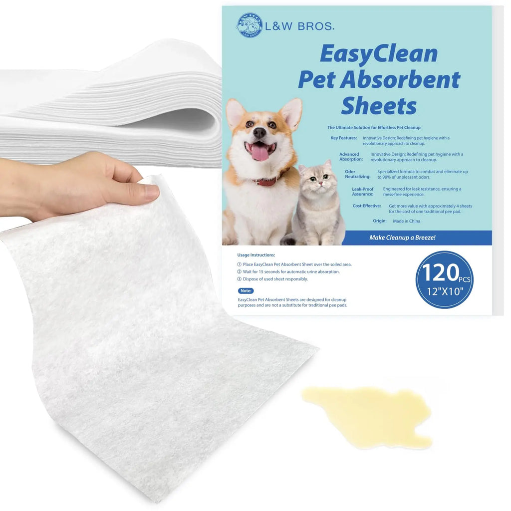 Pet Quick Absorbent Sheets, New Style Dog Pee Pad, 12"X10" for Urine and Pet Stain & Odor Remover