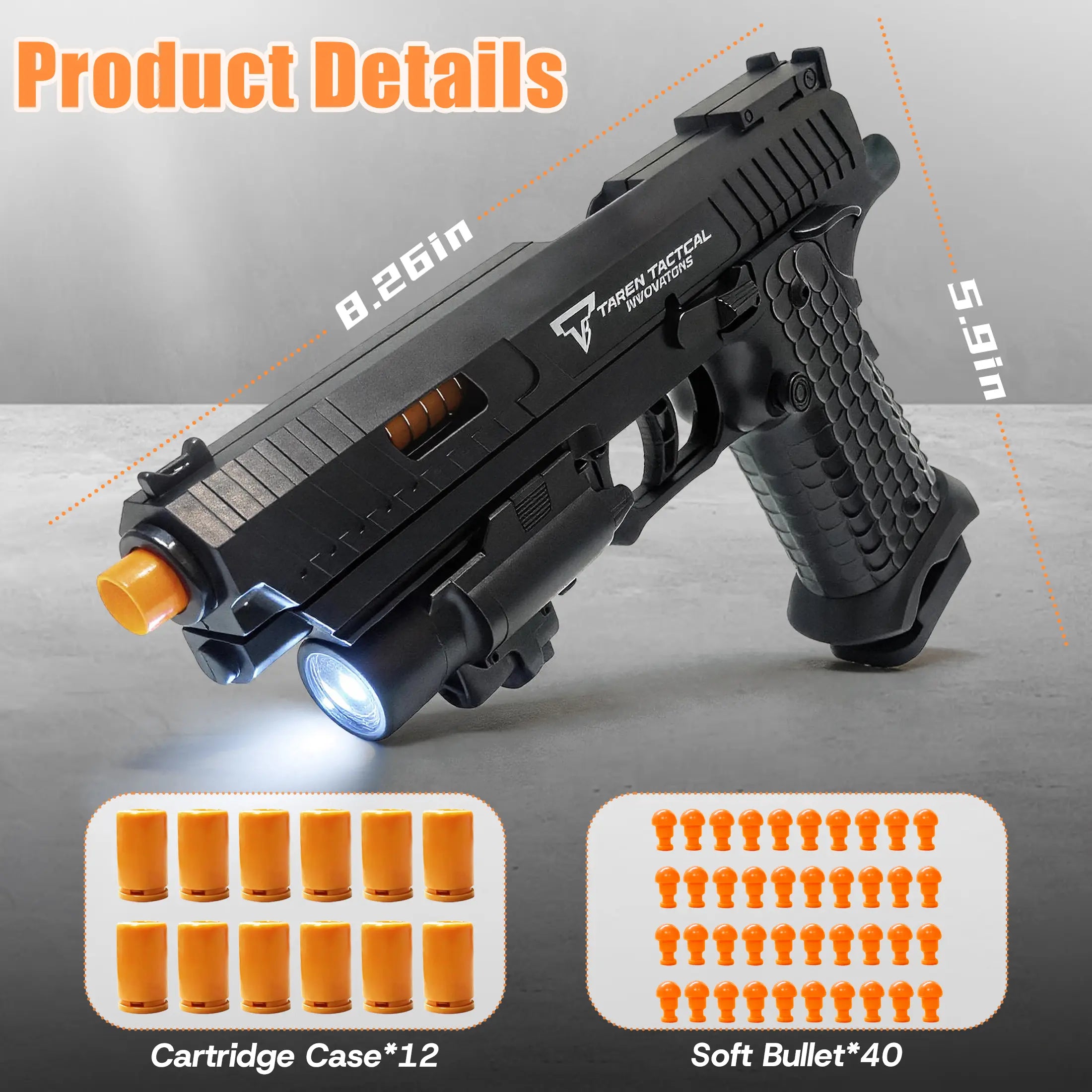 TTI 2011, Automatic Shell Ejecting Toy Gun Pistol, Soft Bullet Toy Gun for Boys, Education Model Realistic Toy Pistol Shooting Game Toys, Birthday Gifts for Kids Eco-Friendly Tactical Ejection Stock Perfect