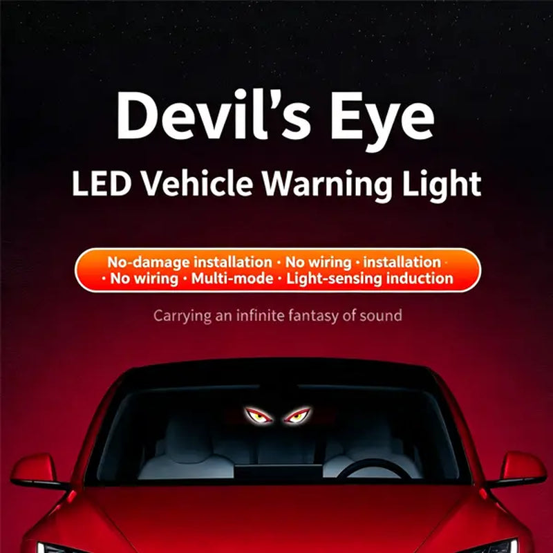Summervibes Car Rear Window Dynamic LED Display – Vampire Devil Eye Emoji Panel, Auto Decorative Light