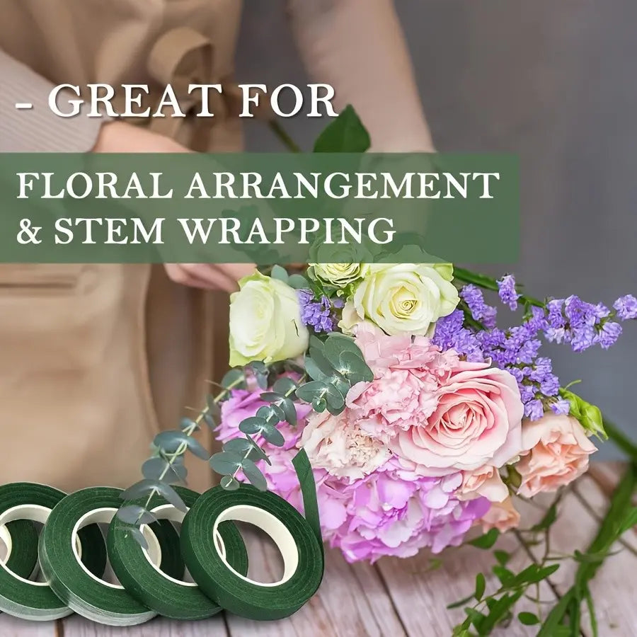4 Rolls Floral Tape, Garden Packaging Film, Flower Bouquet Wrapping, Plant Stem Wrap, Craft Supplies, Artificial Flowers, DIY Decorations